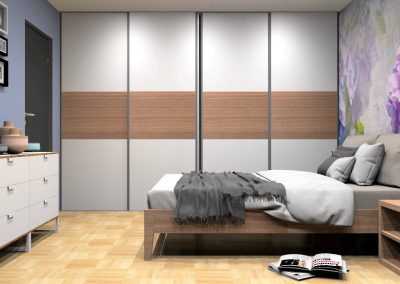 Moje prvo stanovanje idejna zasnova opreme stanovanja interiror design oblikovanje prostora notranji oblikovalec tapeta vrtnic na steni spalnice (8)